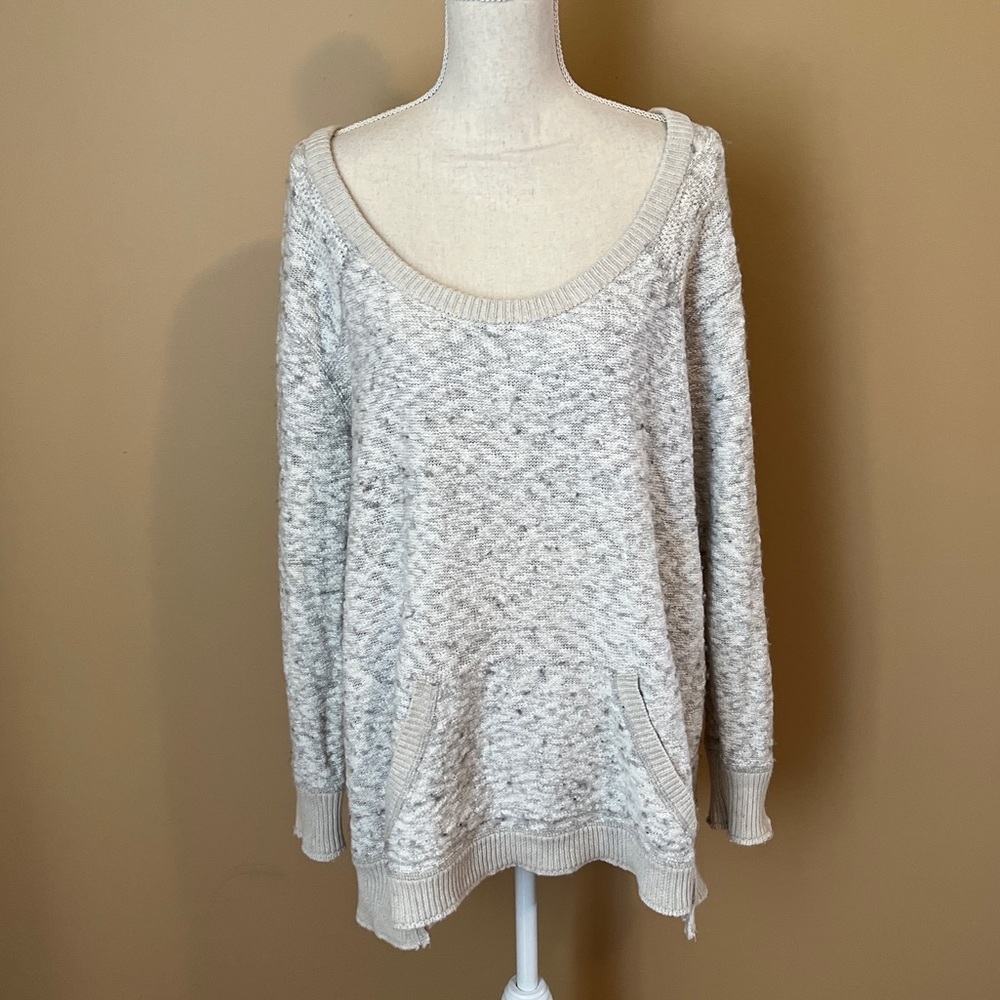 Free People Medium Cream/ Gray Pullover Sweater